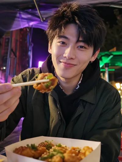 美食探店垂类男达人形象照